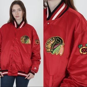Vintage Chicago Blackhawks Embroidered Starter Jacket